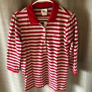 NEW Red and Grey Lacoste polo